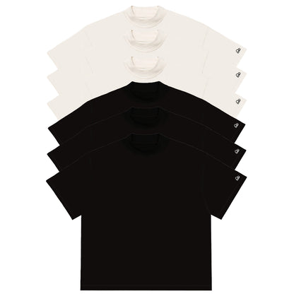 Kit com 6 Camisetas Oversized WNC Off White | Preta