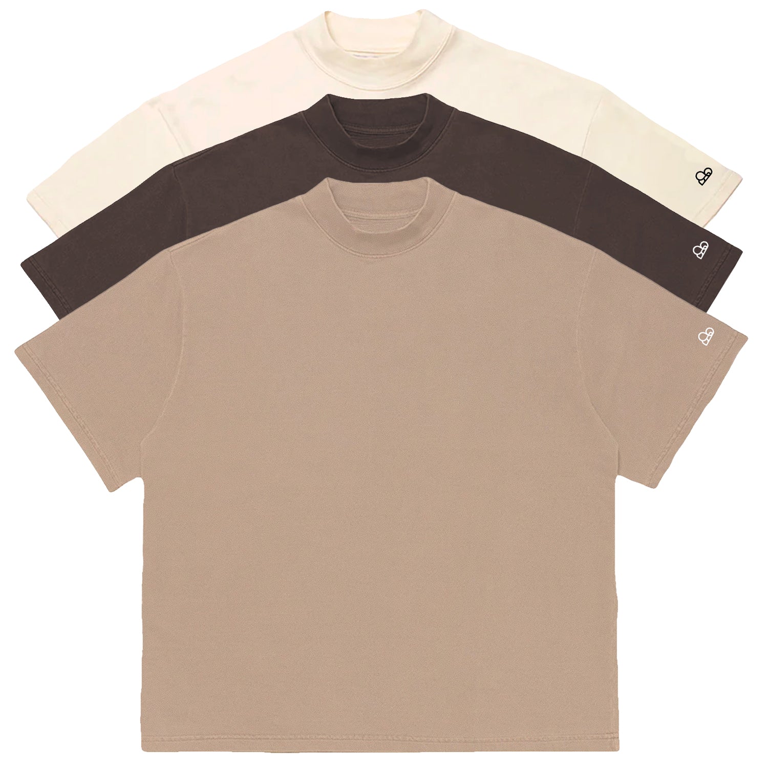 Kit com 3 Camisetas Oversized WNC Off White | Marrom | Bege