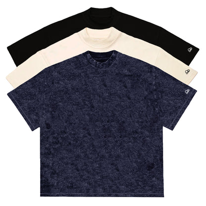 Kit com 3 Camisetas Oversized WNC Preta | Off White | Azul Estonado