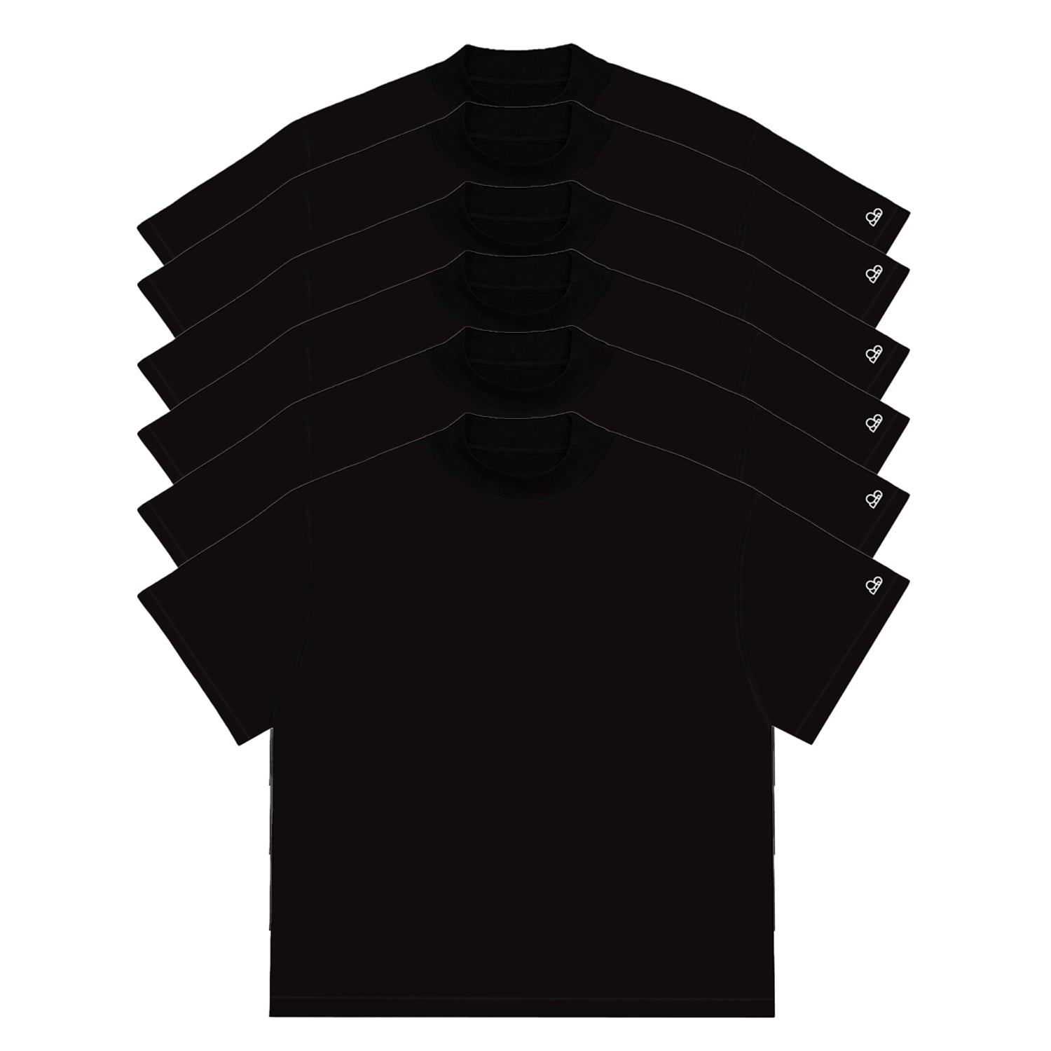 Kit com 6 Camisetas Oversized WNC Preta