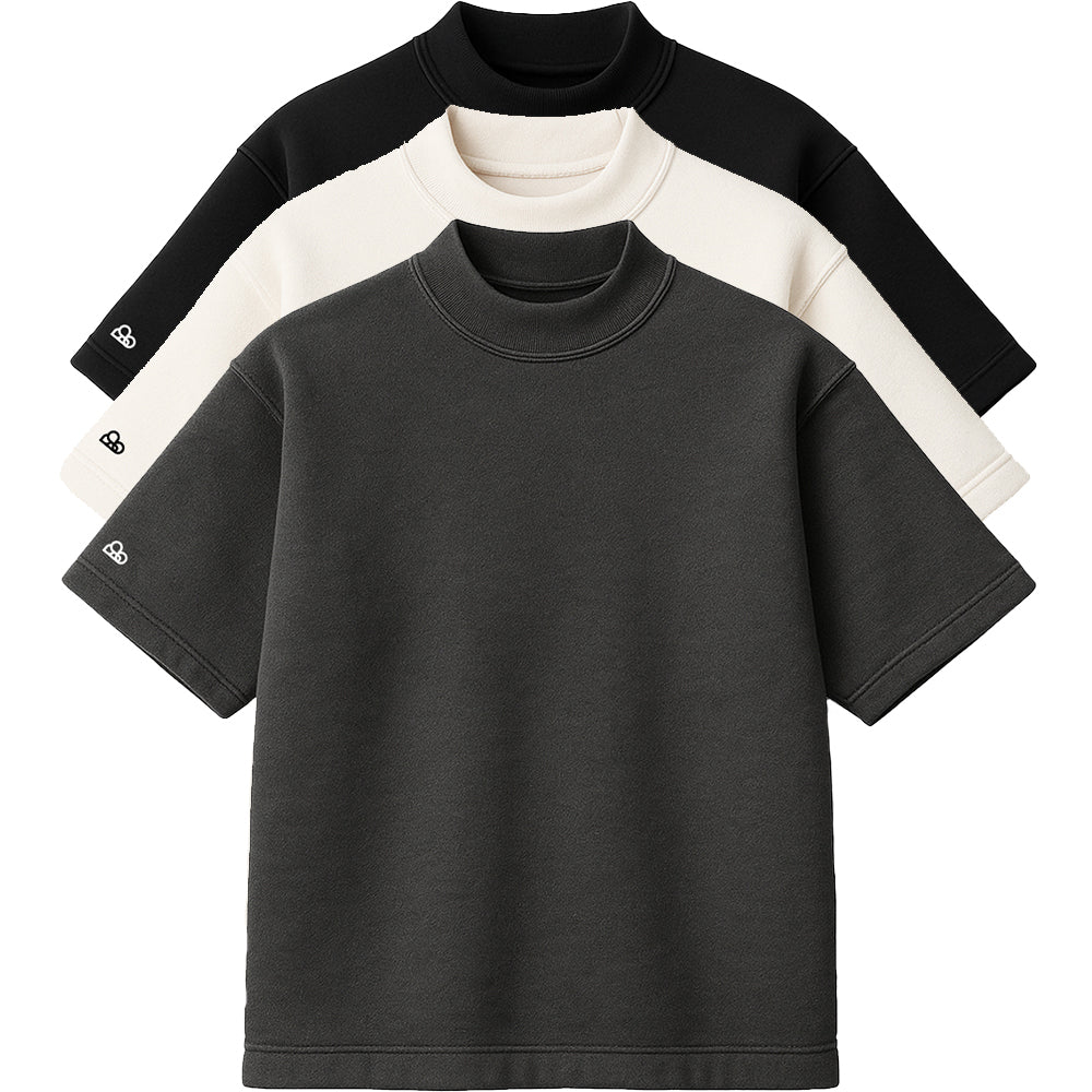 Kit com 3 Camisetas Oversized Heavy Lisa Algodão Encorpado