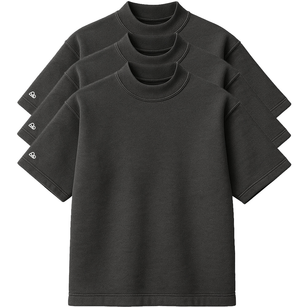 Kit com 3 Camisetas Oversized Heavy Lisa Algodão Encorpado