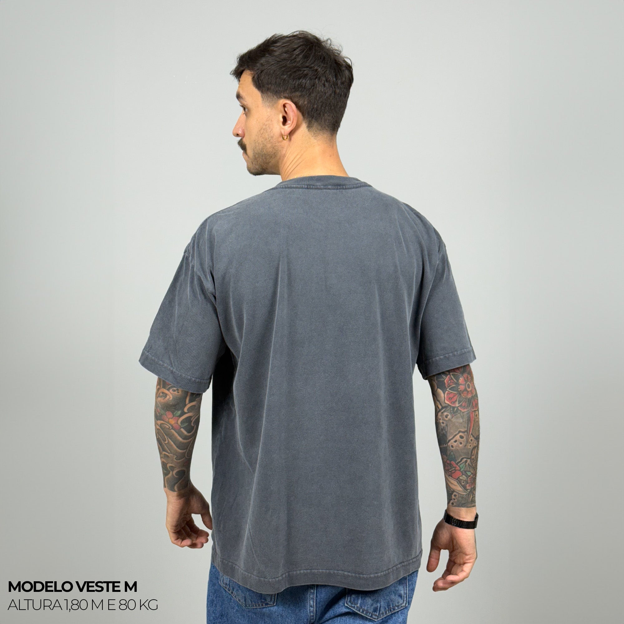 Kit com 3 Camisetas Oversized Heavy Lisa Algodão Encorpado