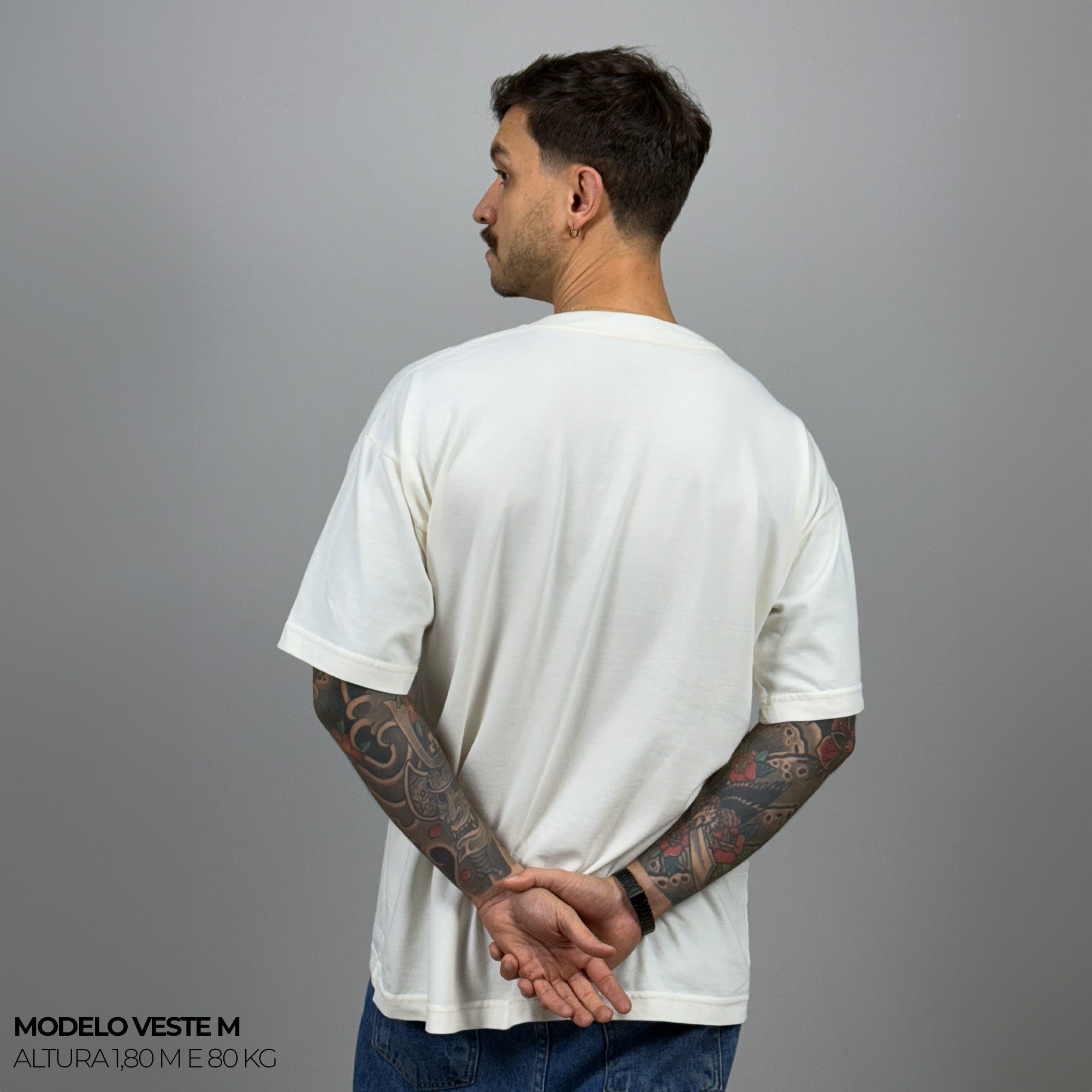 Kit com 3 Camisetas Oversized Heavy Lisa Algodão Encorpado
