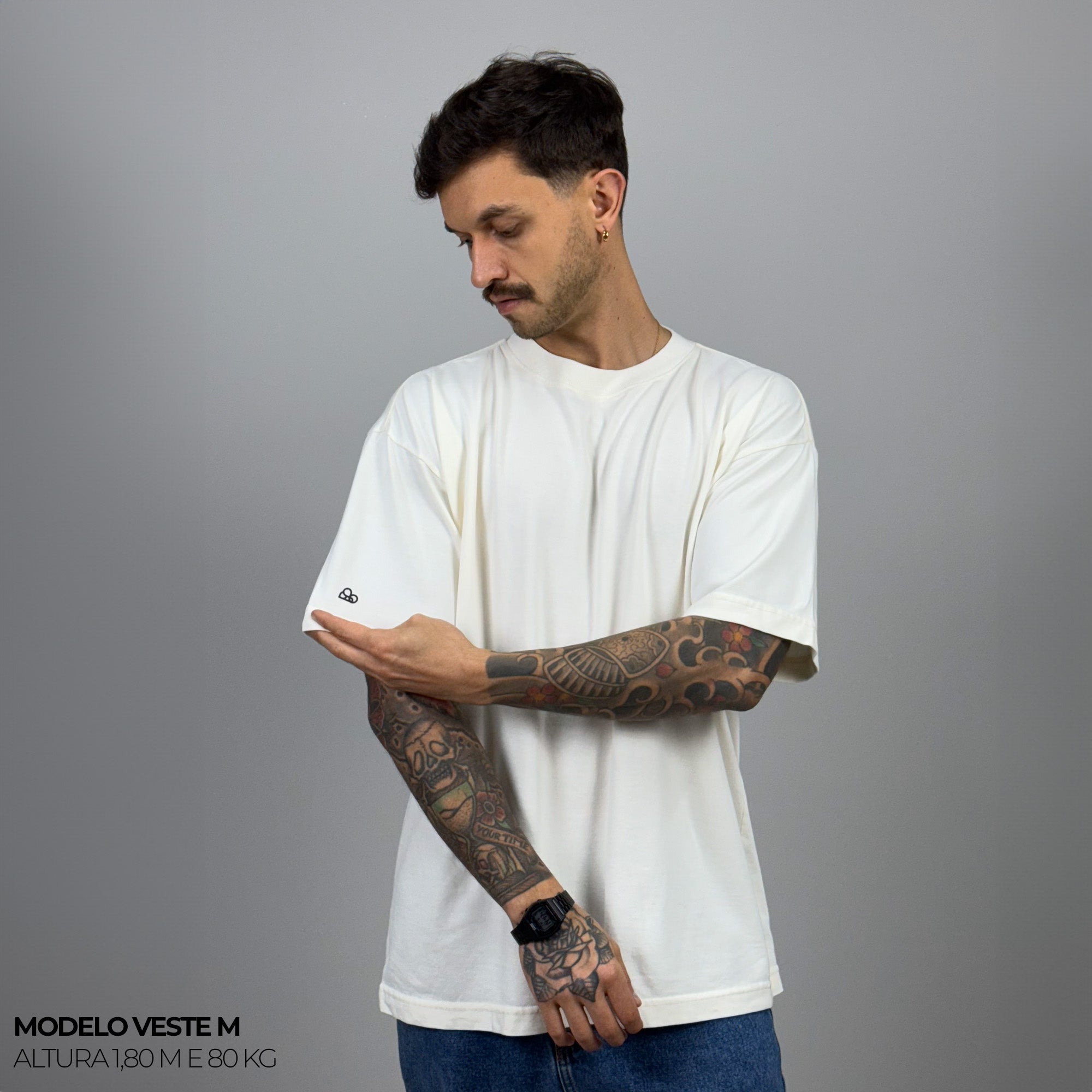 Kit com 3 Camisetas Oversized Heavy Lisa Algodão Encorpado