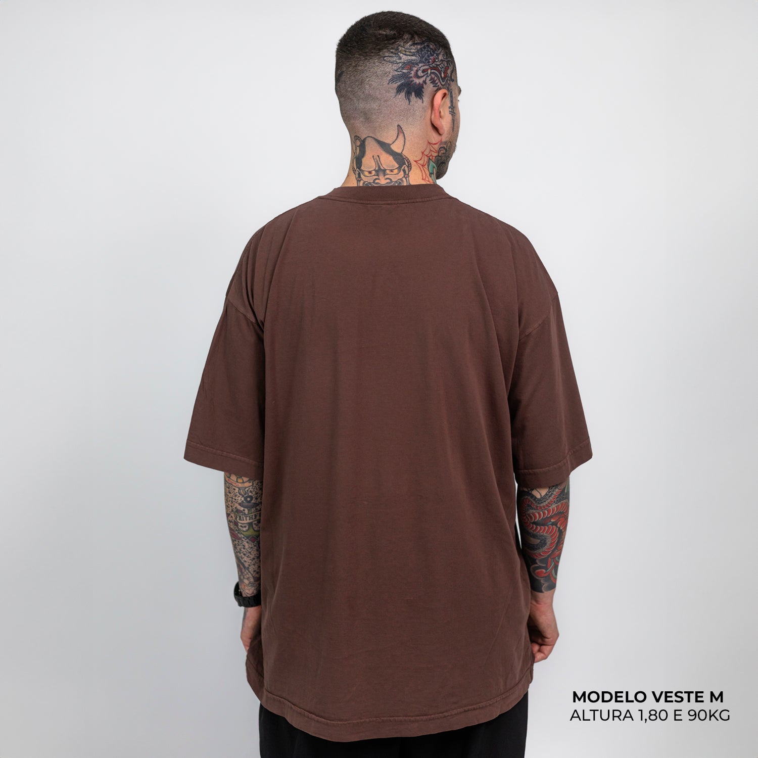 Camiseta Oversized No Risk No Story Marrom