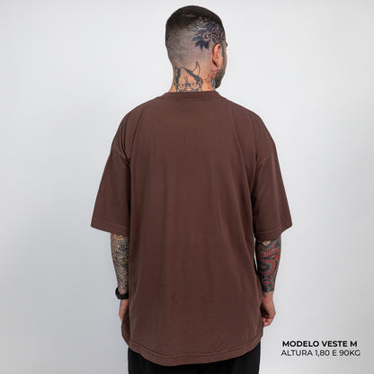Camiseta Oversized No Risk No Story Marrom