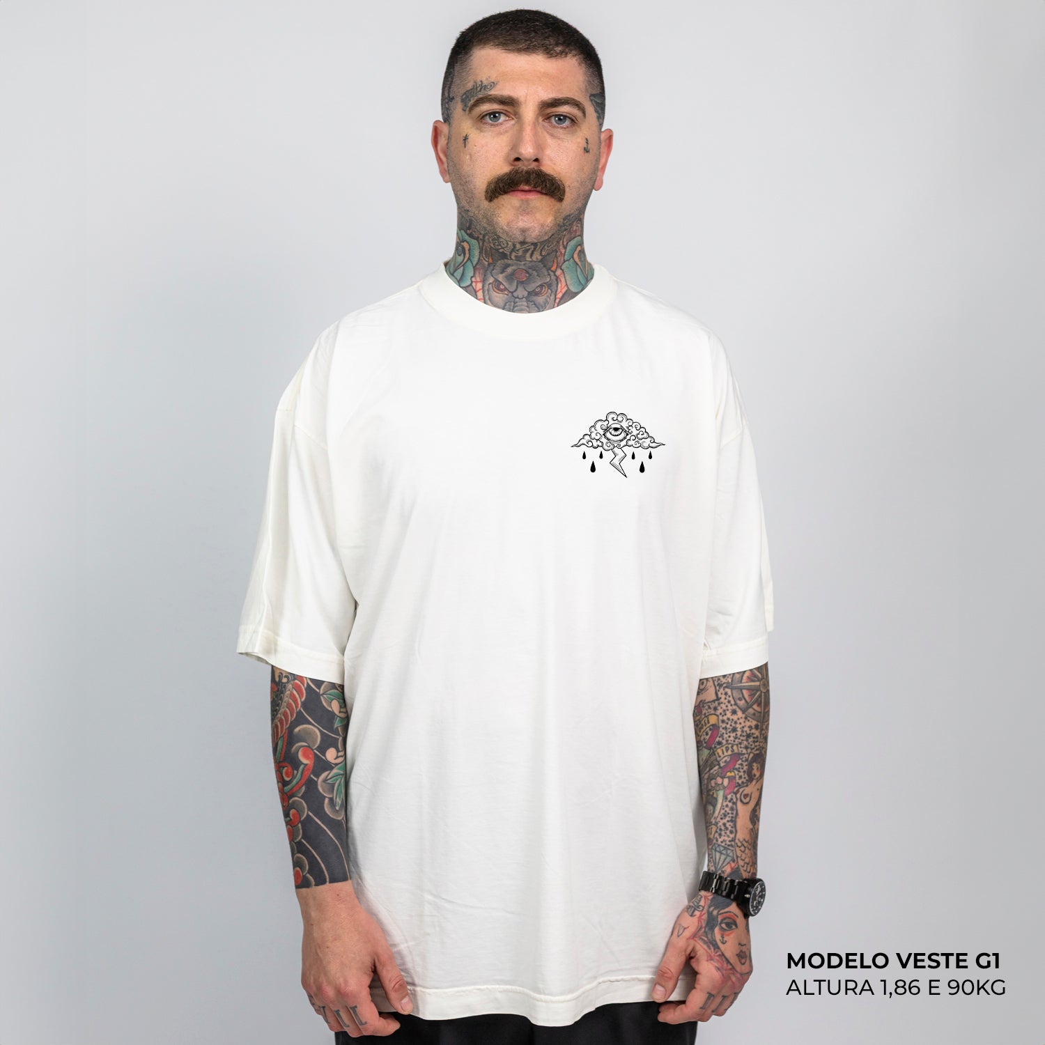 Camiseta Oversized Sad Cloud Off White