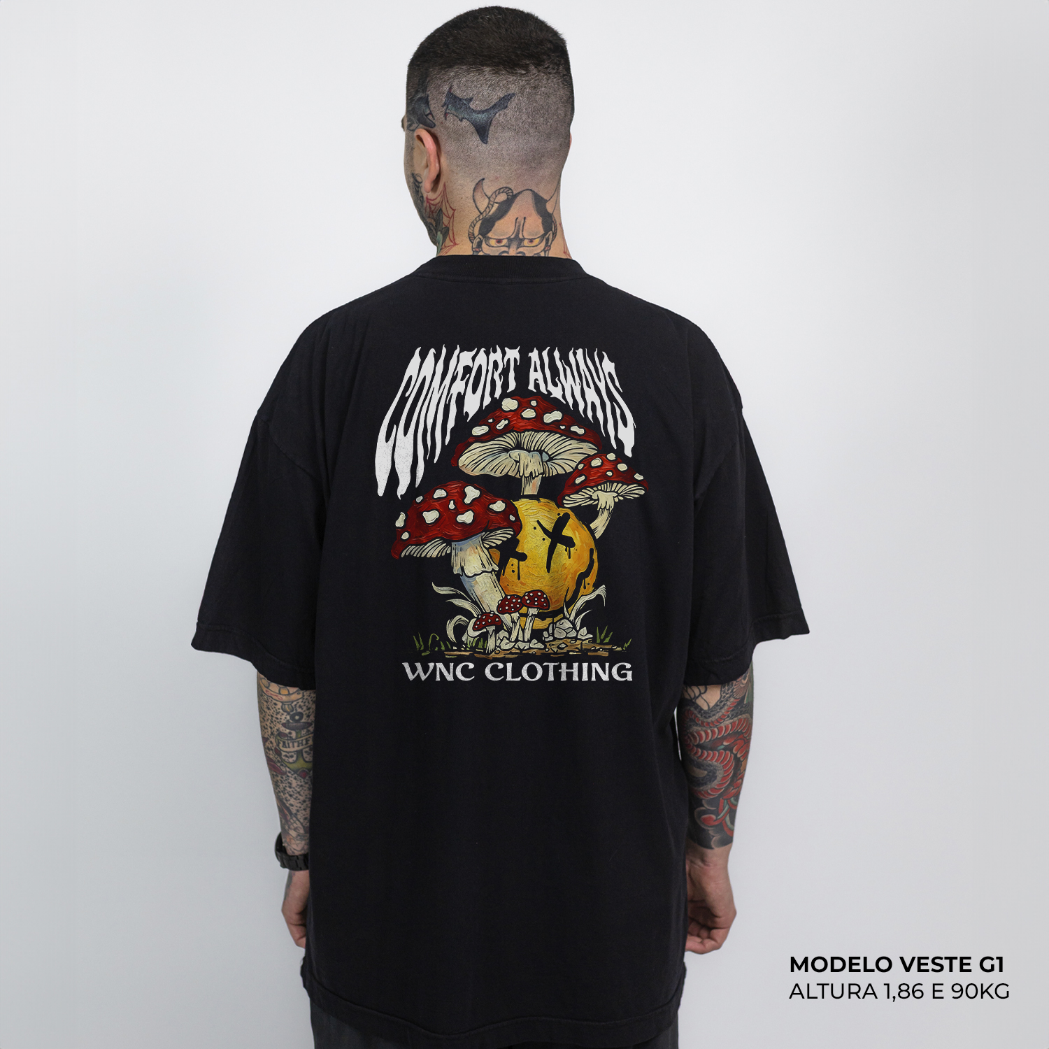 Camiseta Oversized Smile Preto