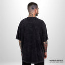 Camiseta Oversized Rose Knife Preto Estonado
