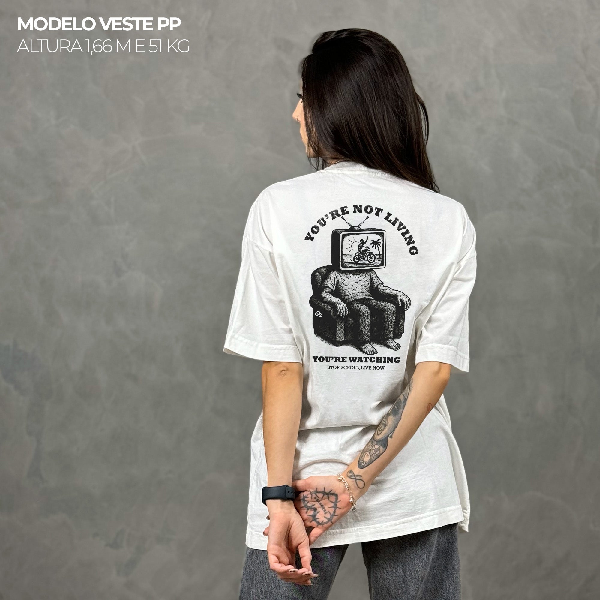 Camiseta Oversized Not Living Off White