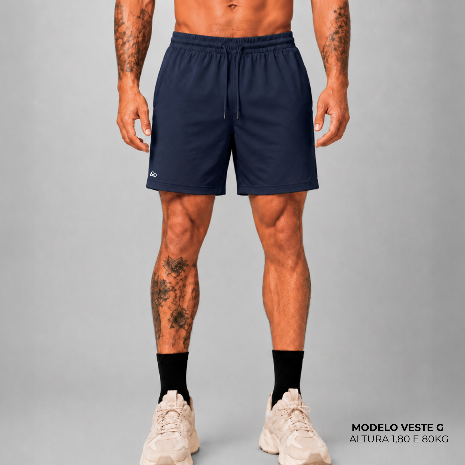 Short WNC Poliamida com Zíper Azul Marinho
