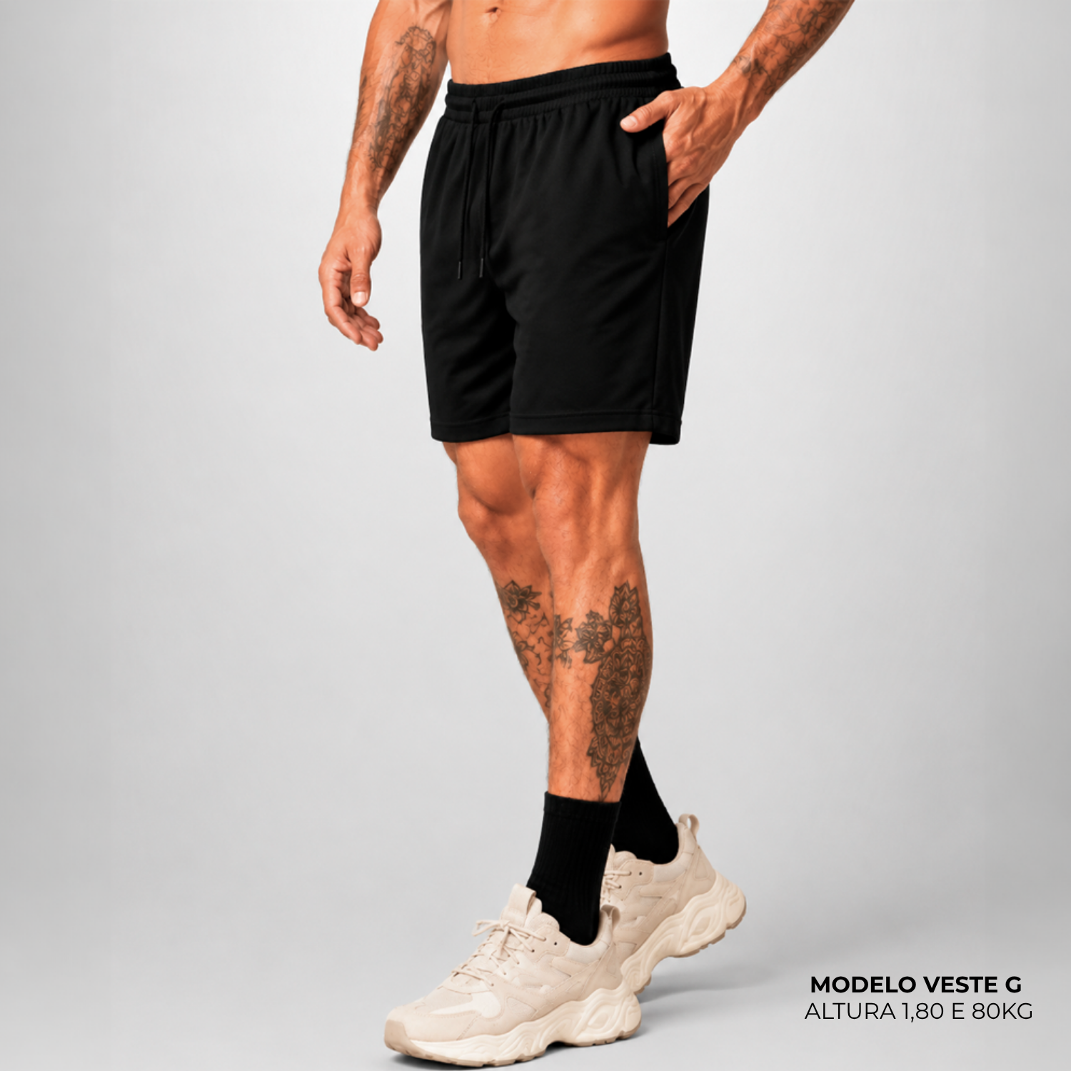 Short WNC Poliamida com Zíper Preto