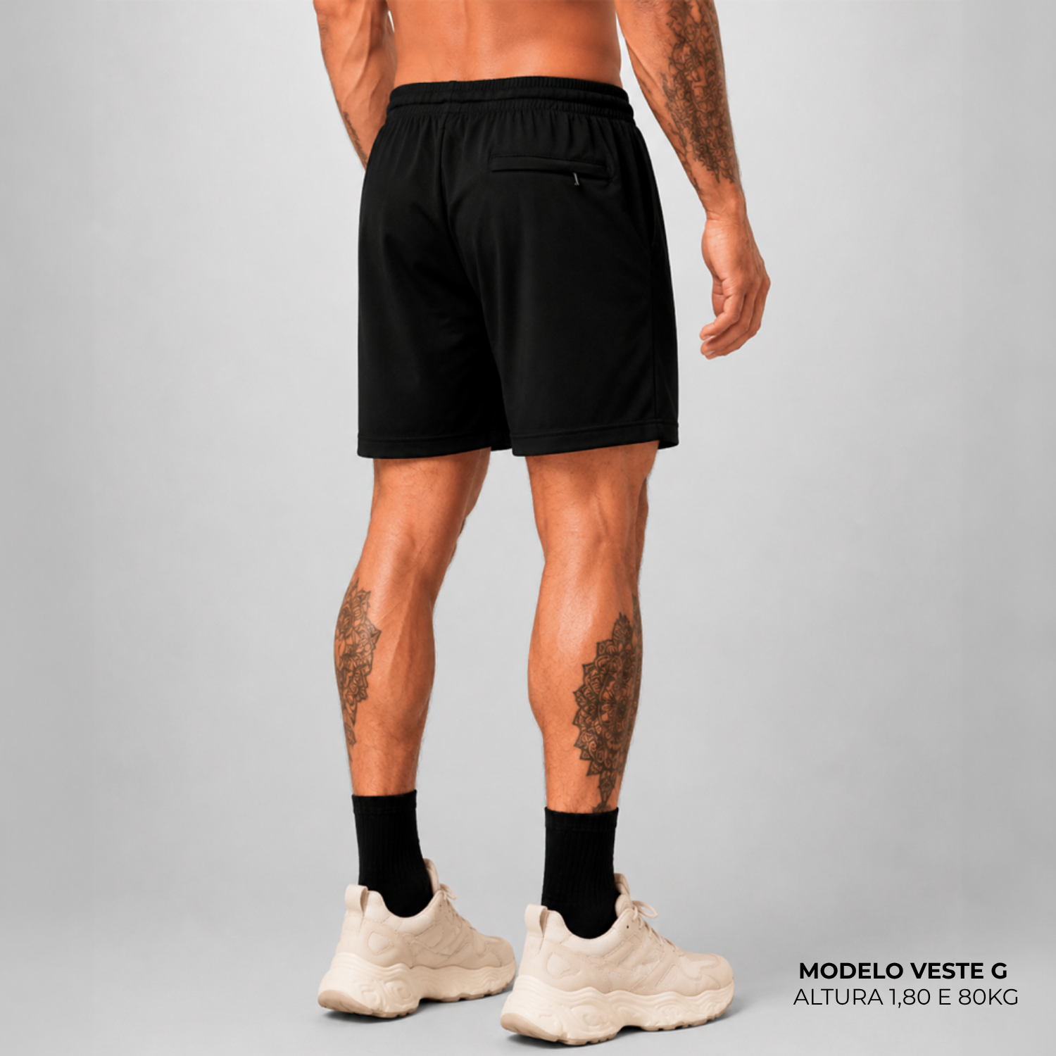 Short WNC Poliamida com Zíper Preto