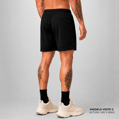 Short WNC Poliamida com Zíper Preto