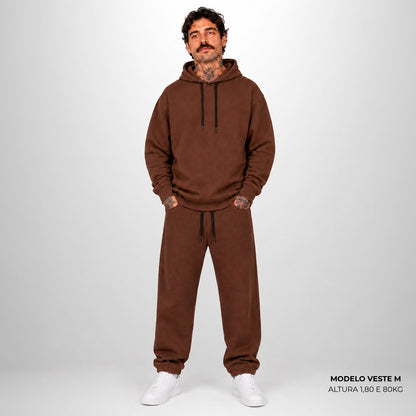 Calça Moletom Comfort Oversized Marrom