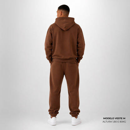 Calça Moletom Comfort Oversized Marrom