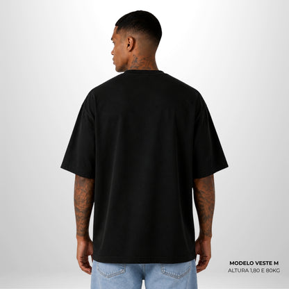 Camiseta Oversized Lisa Preto Zero Encolhimento