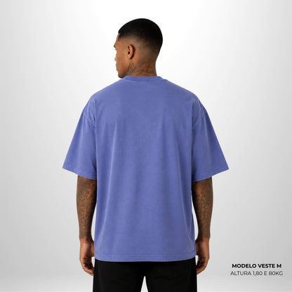Camiseta Oversized WNC Lisa Azul Envelhecido
