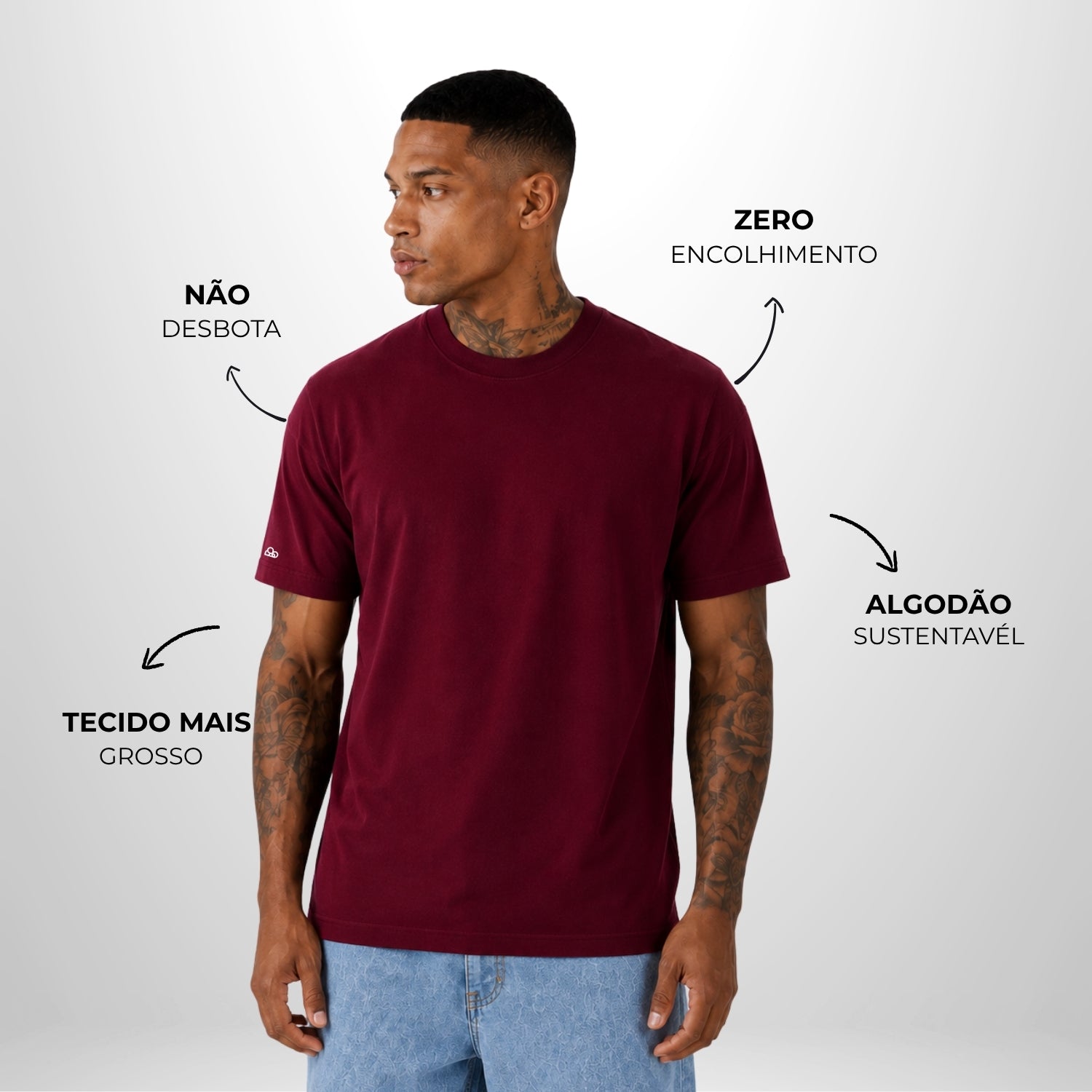 Camiseta Basic WNC Lisa Bordô