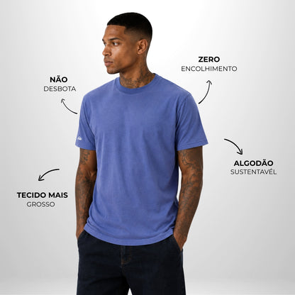 Camiseta Basic WNC Lisa Azul Envelhecido
