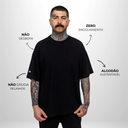 Camiseta Oversized Heavy Lisa Algodão Encorpado Preta