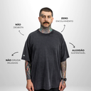 Camiseta Oversized Heavy Lisa Algodão Encorpado Cinza