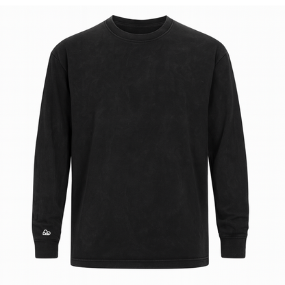 Camiseta Manga Longa Oversized Preto Vintage
