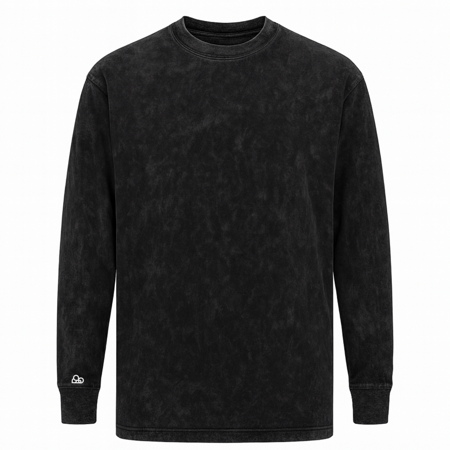 Camiseta Manga Longa Oversized Preto Estonado