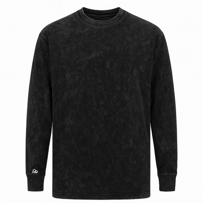 Camiseta Manga Longa Oversized Preto Estonado