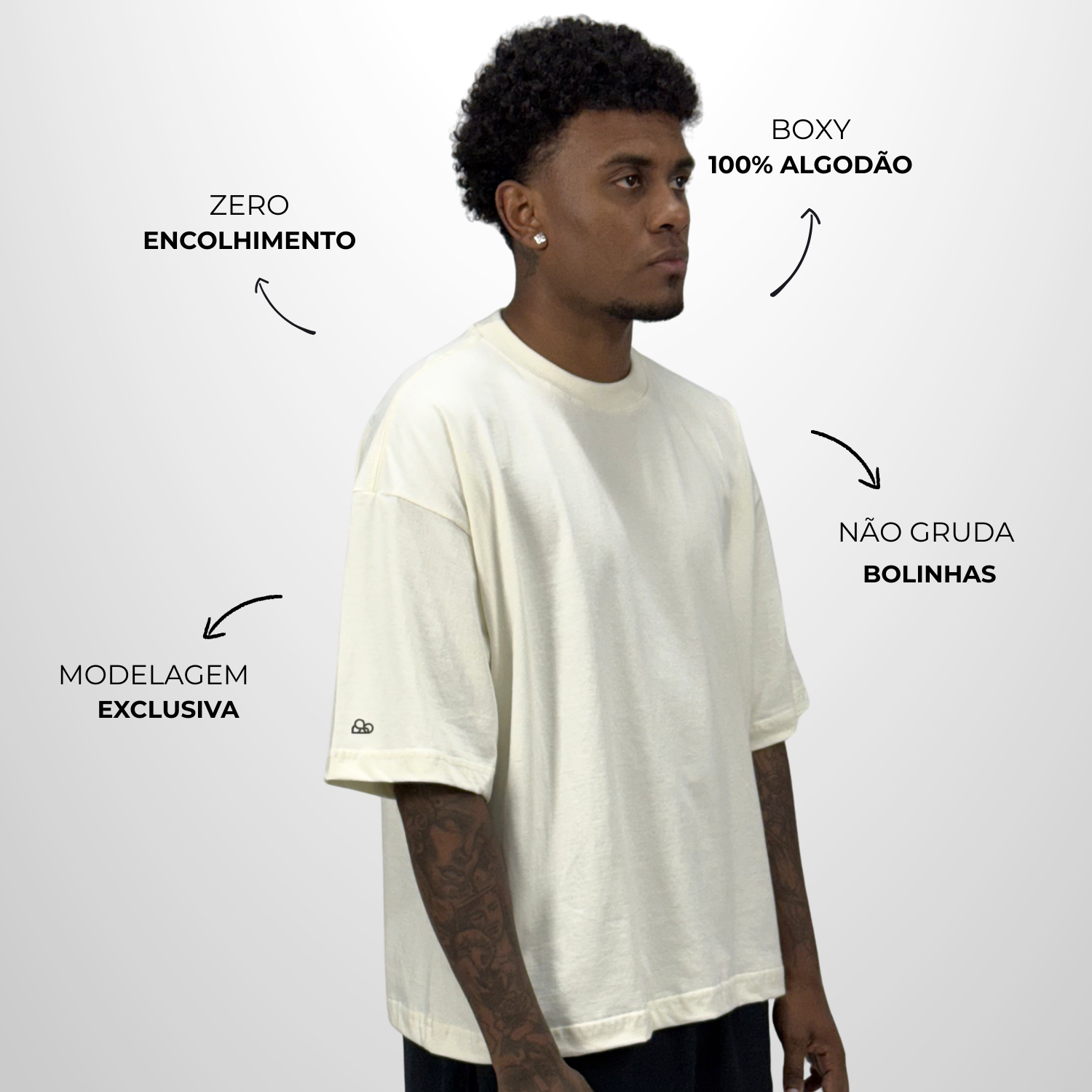 Camiseta Boxy WNC lisa Off White