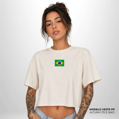 Cropped Oversized Brasil Off White