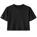 Cropped Oversized Liso Algodão Encorpado Preto