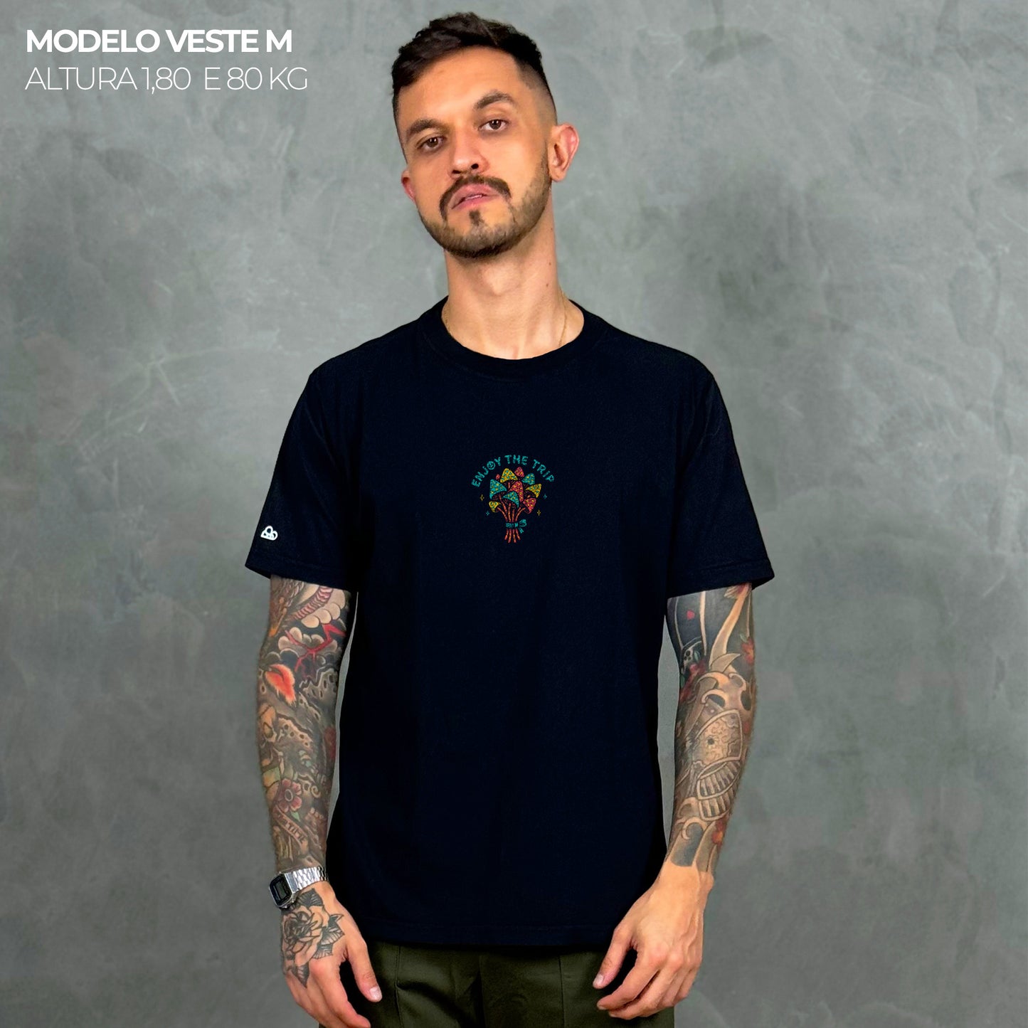 Camiseta Basic Enjoy The Trip Preto