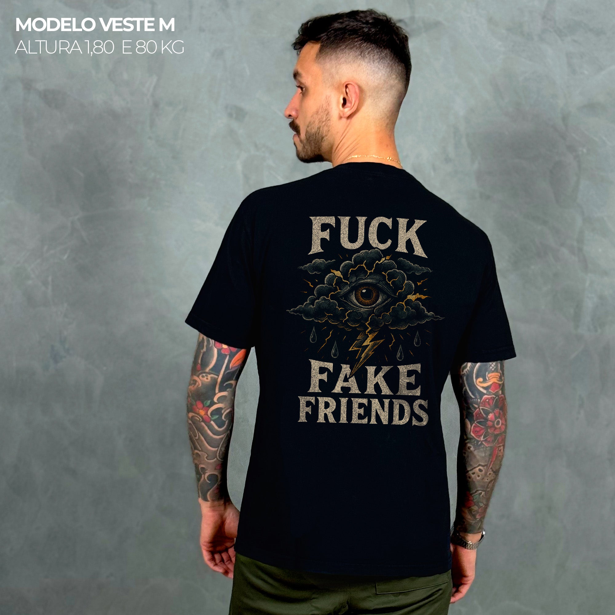 Camiseta Basic Fuck Fake Friends Preto