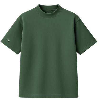 Camiseta Oversized Heavy Lisa Algodão Encorpado Verde Envelhecido