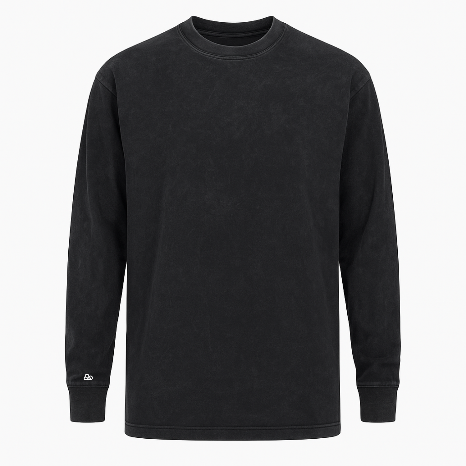 Camiseta Manga Longa Oversized Preto Estonado