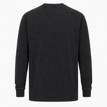 Camiseta Manga Longa Oversized Preto Estonado