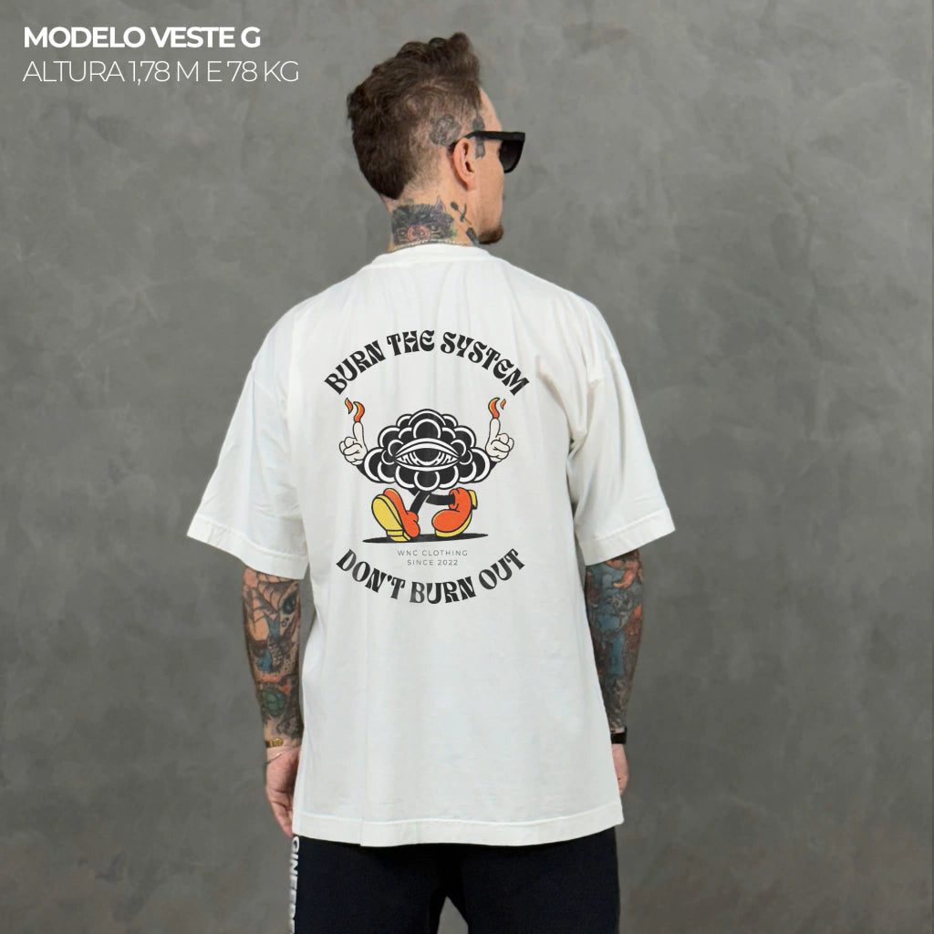 Camiseta Oversized Burning Cloud Off White