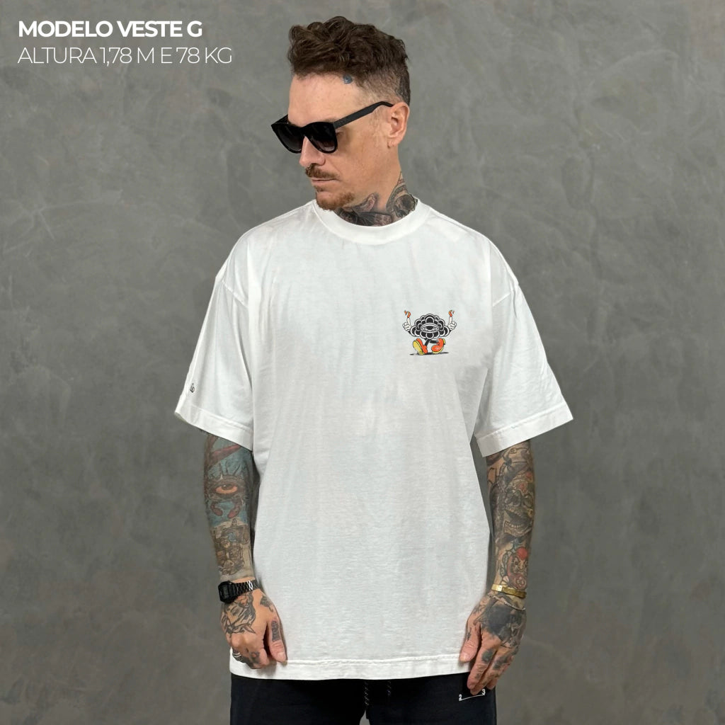 Camiseta Oversized Burning Cloud Off White