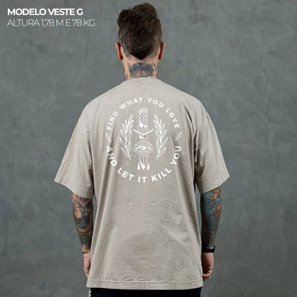 Camiseta Oversized Find What You Love Bege