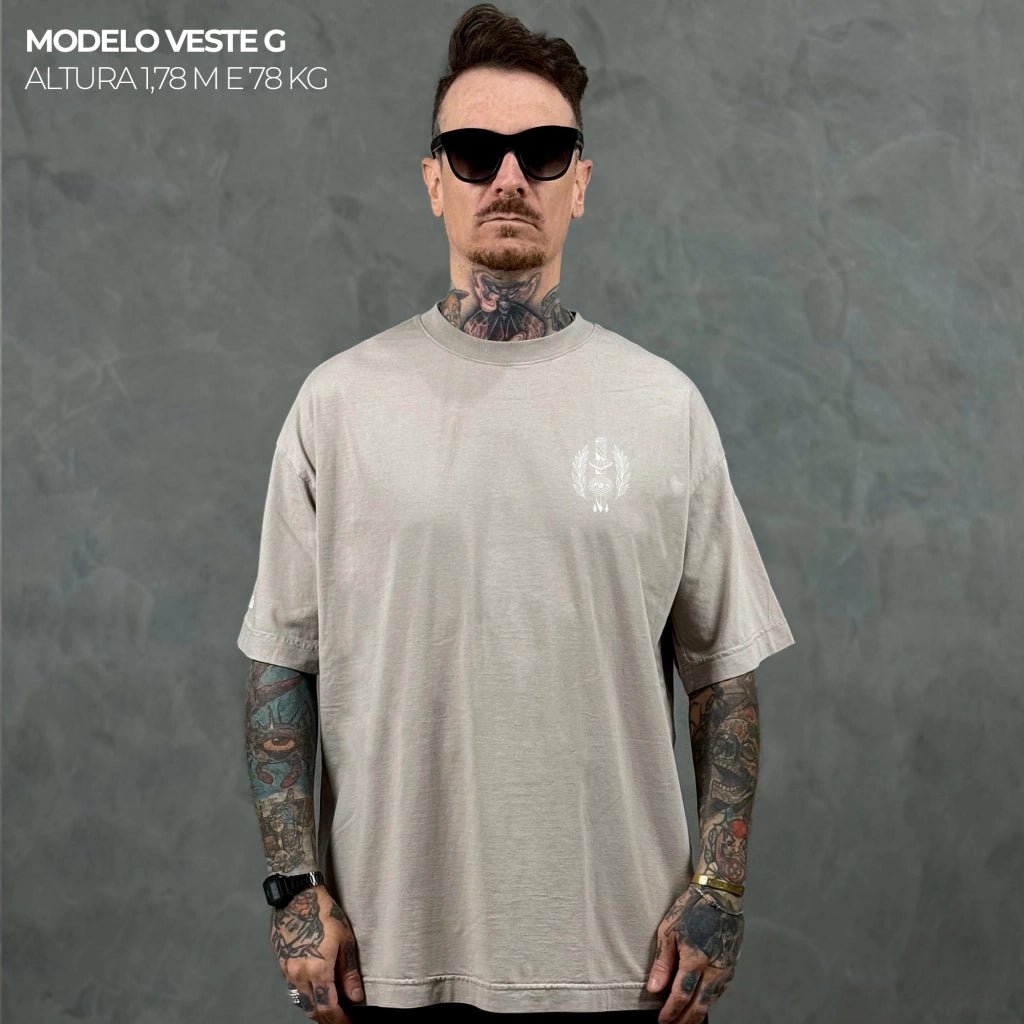 Camiseta Oversized Find What You Love Bege