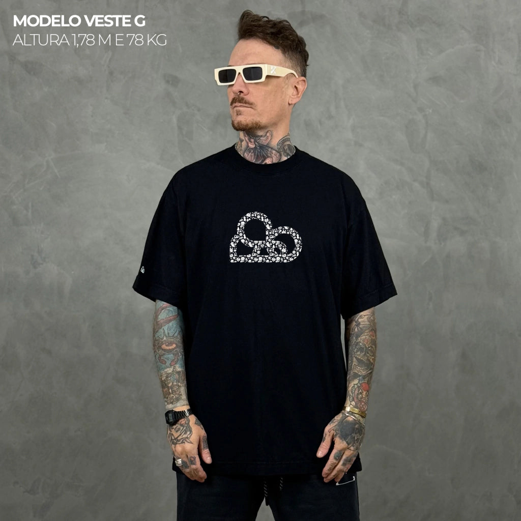 Camiseta Oversized Psychedelic Simbol Preto
