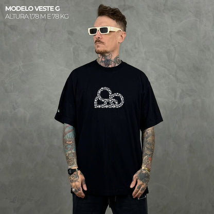Camiseta Oversized Psychedelic Simbol Preto