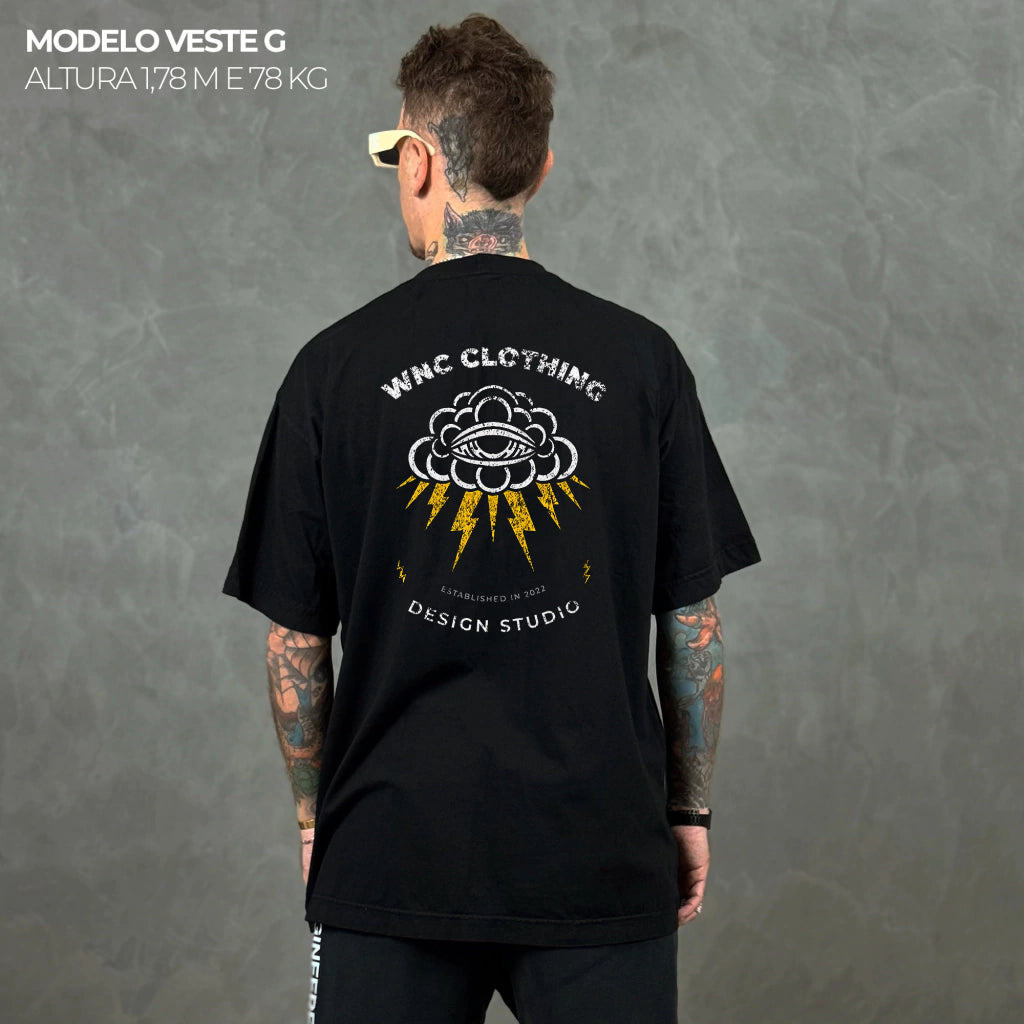 Camiseta Oversized Thunder Cloud Preto