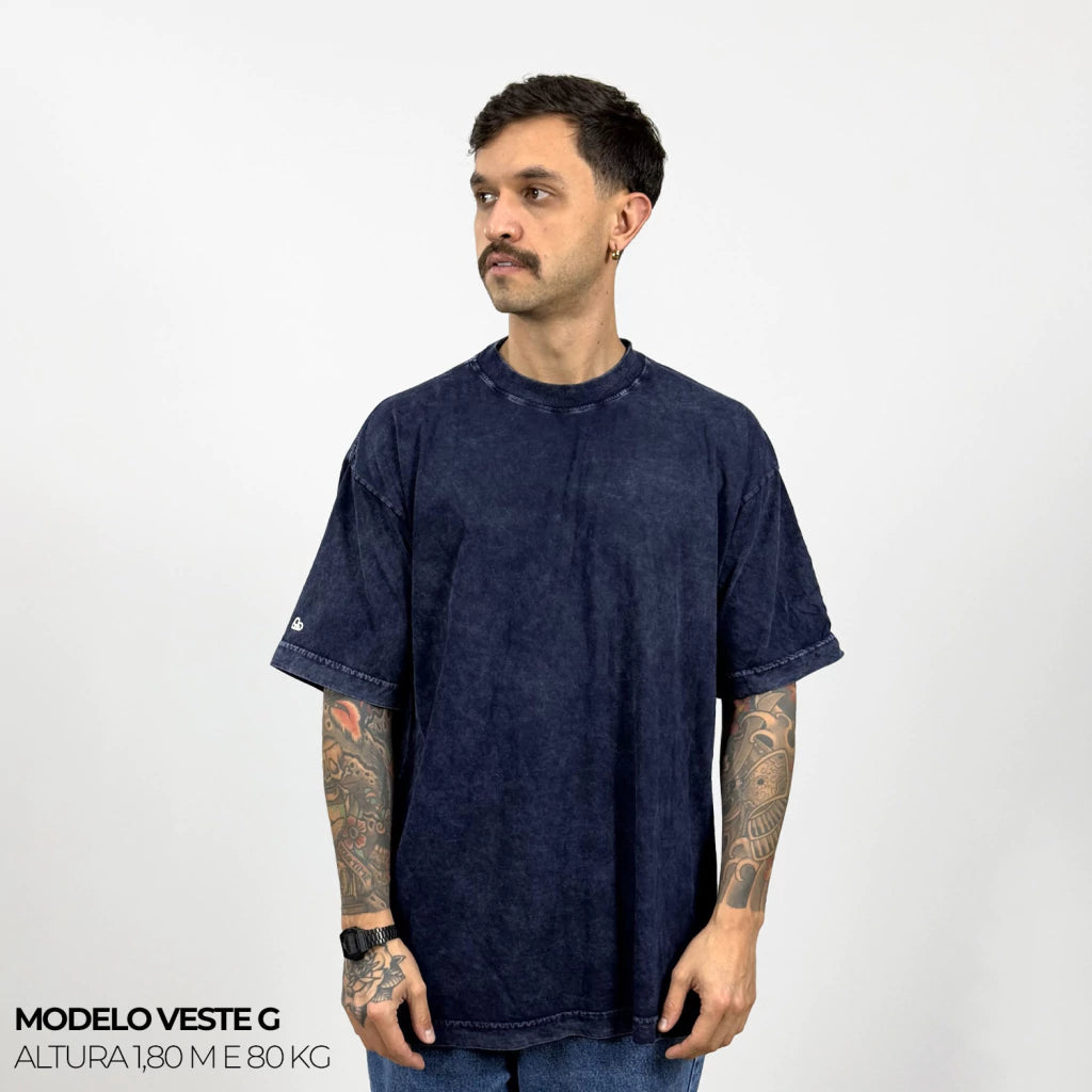 Kit com 3 Camisetas Oversized WNC Preta | Off White | Azul Estonado