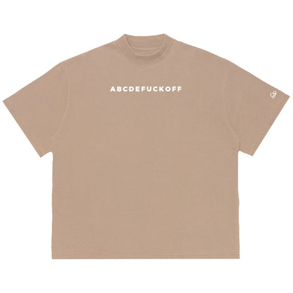 Camiseta Oversized ABCDEFUCKOFF Bege