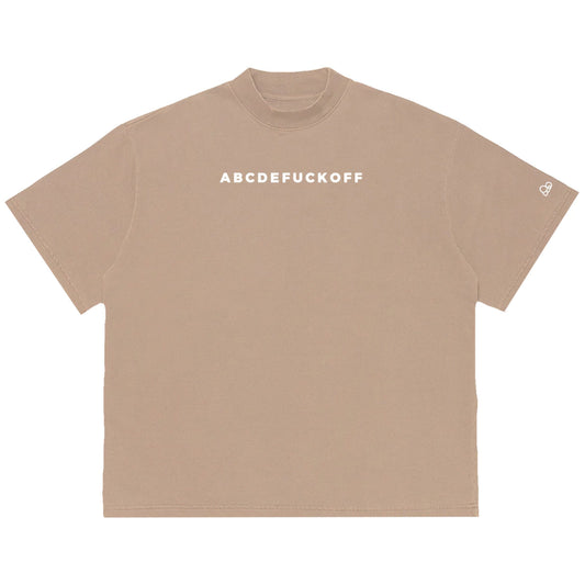 Camiseta Oversized ABCDEFUCKOFF Bege