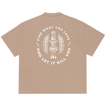 Camiseta Oversized Find What You Love Bege