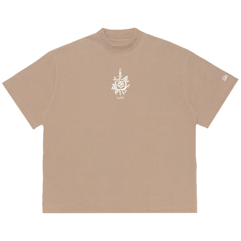 Camiseta Oversized Rose Knife  Bege